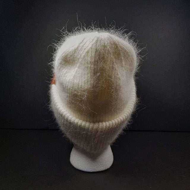 Sage’s Cap – White Angora Rabbit Fur Viscose Beanie image 8