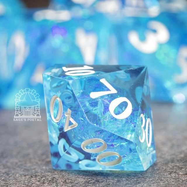 Sage's Crystals - Winter Sharp Edge Resin Polyhedral Dice Set image 4