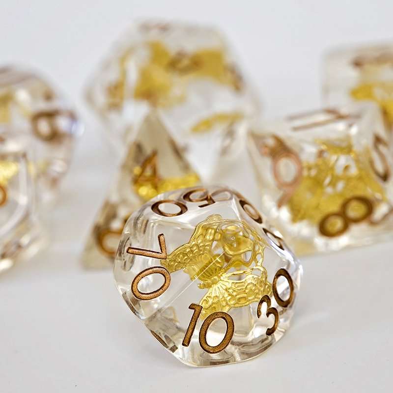 Sage's Familiars - Butterfly Familiar Resin Polyhedral Dice Set image 8