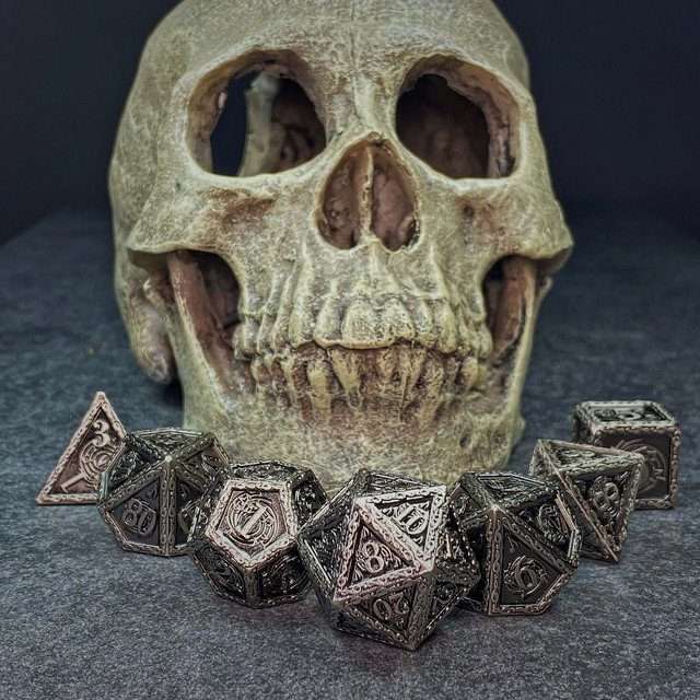Sage's Anthems - Ancient Silver Metal Polyhedral Dice Set image 15