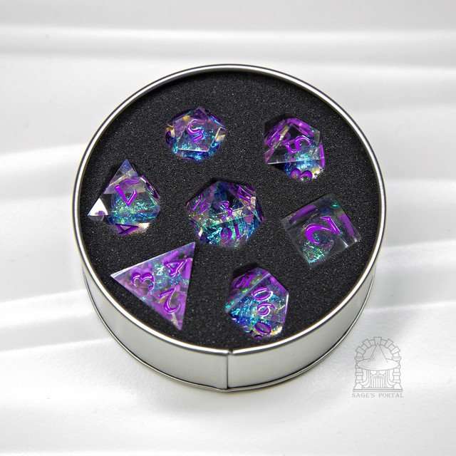 Sage's Crystals - Iris Sharp Edge Resin Polyhedral Dice Set image 9