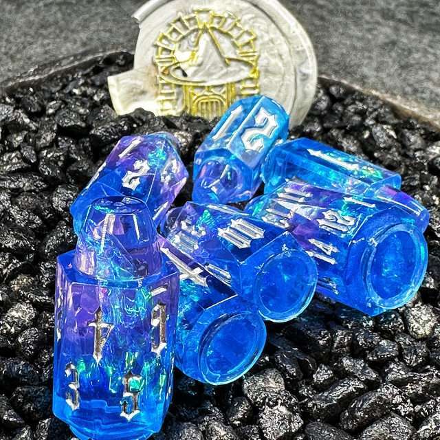 Sage's Spectral Revolver Dawn Bullets Resin Dice Set image 3