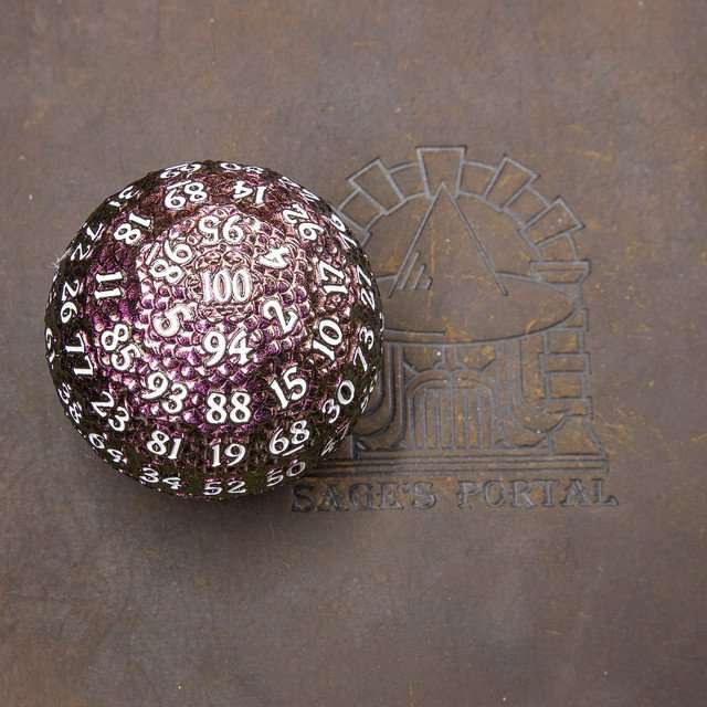 Sage’s Dragon Egg Green/Red d100 Metal Dice image 2