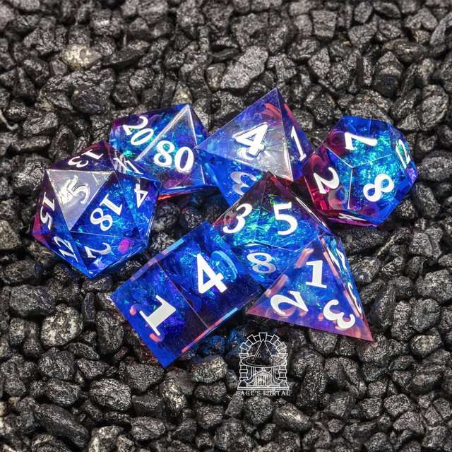 Sage's Crystals - Thermal Frost Sharp Edge Resin Polyhedral Dice Set image 0