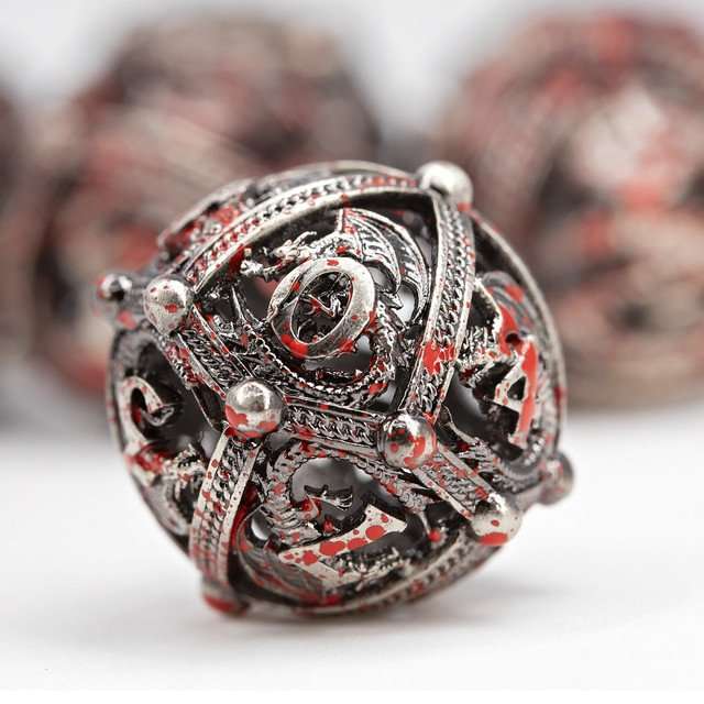 Sage’s Dragon Orb Rolling Doom Hollow Metal Dice Set image 8