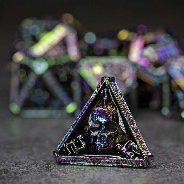 Sage's Lich's Phylactery Black/Rainbow Metal Polyhedral Dice Set image 8
