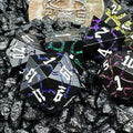 Sage's Warp Stones Matte Black Galaxy Metal Polyhedral Dice Set image 0