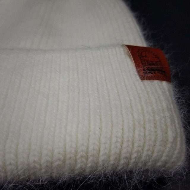 Sage’s Cap – White Angora Rabbit Fur Viscose Beanie image 2