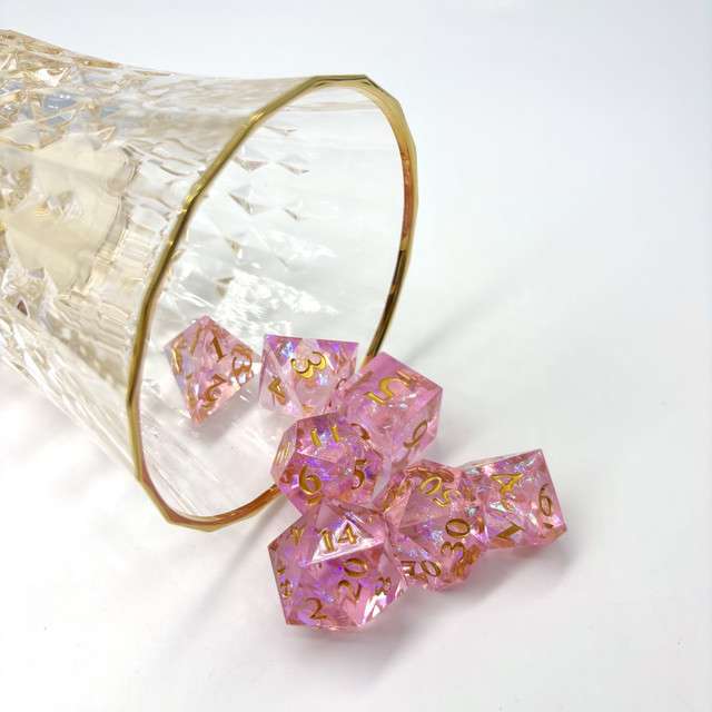 Sage's Exaltations - Sakura Festival Sharp Edge Resin Dice Set image 6