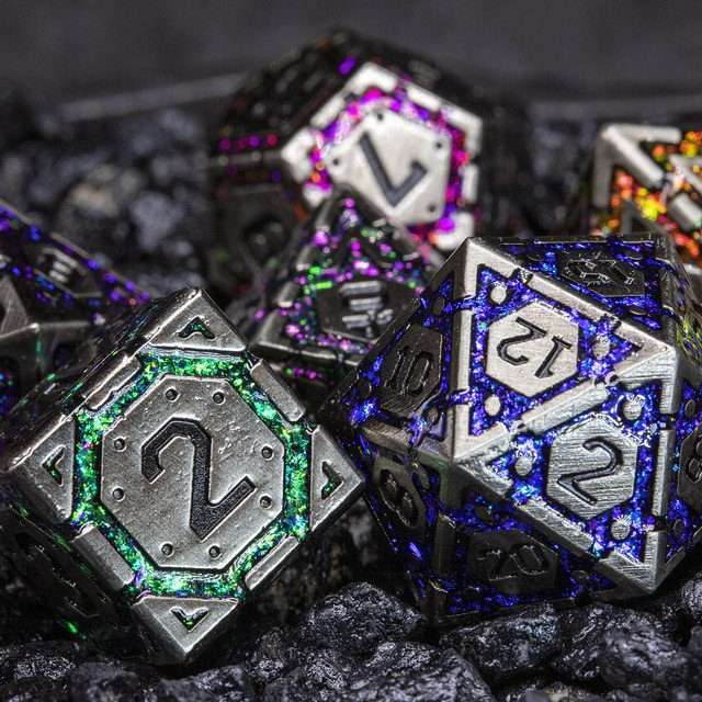 Sage's Infinity Armor Metal Polyhedral Dice Set image 10