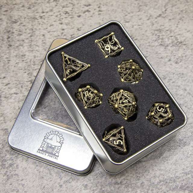 Sage's Ankeg Magical Creature Bronze Hollow Metal Polyhedral Dice Set image 9