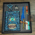 Blue Eye Tyrant Notebook Gift Set | Handmade Notebook for TTRPG, Sketchbook, Diary image 0