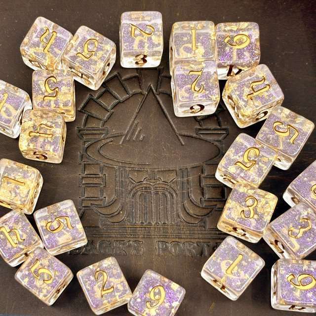 Sage's Incantations Golden Blush Resin D6 Dice 24 Pc Set image 5