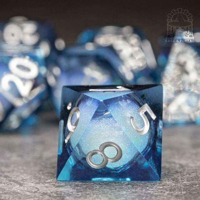 Sage's Midnight Souls Liquid Core Sharp Edge Resin Dice Set image 4