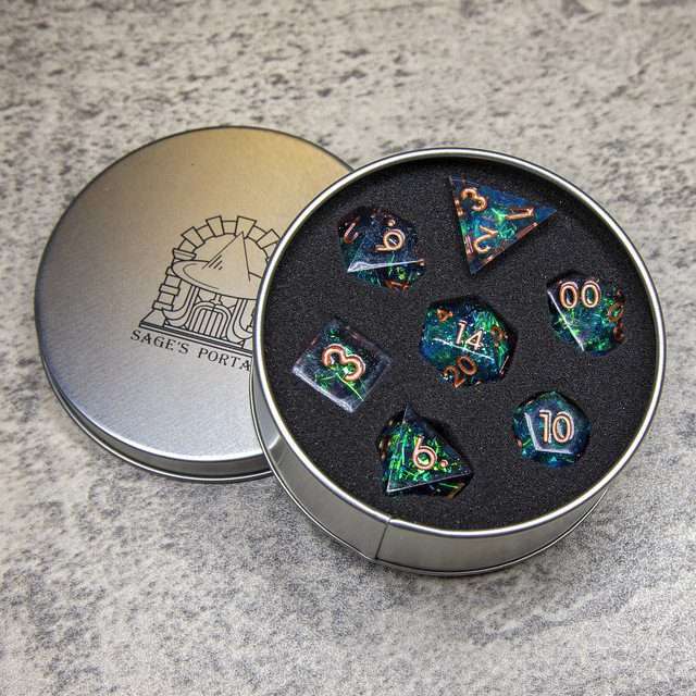 Sage's Miniaturized Galaxy Sharp Edge Resin Polyhedral Dice Set image 10