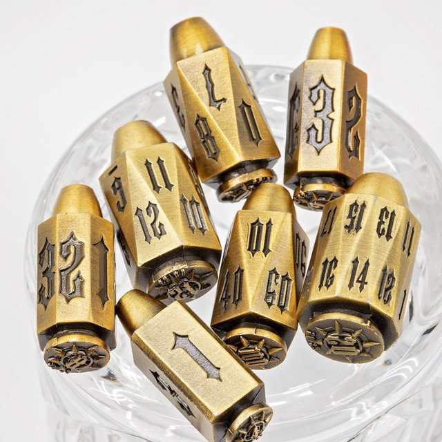 Sage's Holy Revolver Bronze Bullets Metal Dice Set image 2