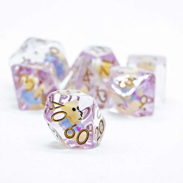 Sage's Familiars - Teddy Bear Familiar Resin Polyhedral Dice Set image 4