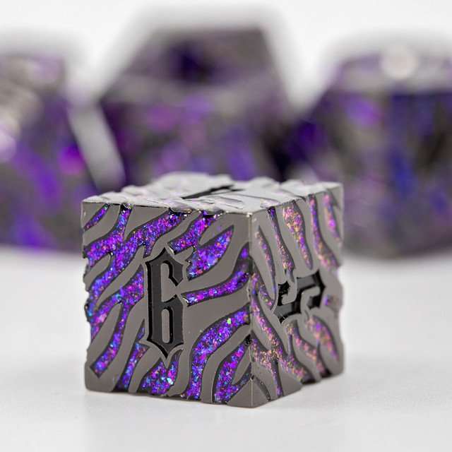 Sage's Fusion Stones Blackhole Metal Polyhedral Dice Set image 6