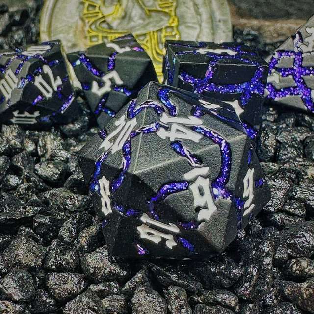 Sage's Warp Stones White Dwarf Star Metal Polyhedral Dice Set image 4