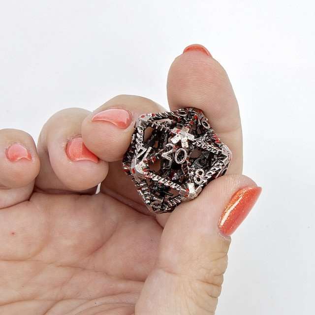Sage's Draconic Prison Bloody Cage Hollow Metal Dice Set image 12