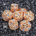 Sage’s Dragon Orb Copper Green Diamond Hollow Metal Polyhedral Dice Set image 0