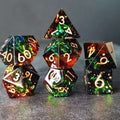 Sage's Enchanted Crystals Cola/Green/Blue Sharp Edge Resin Dice Set image 0