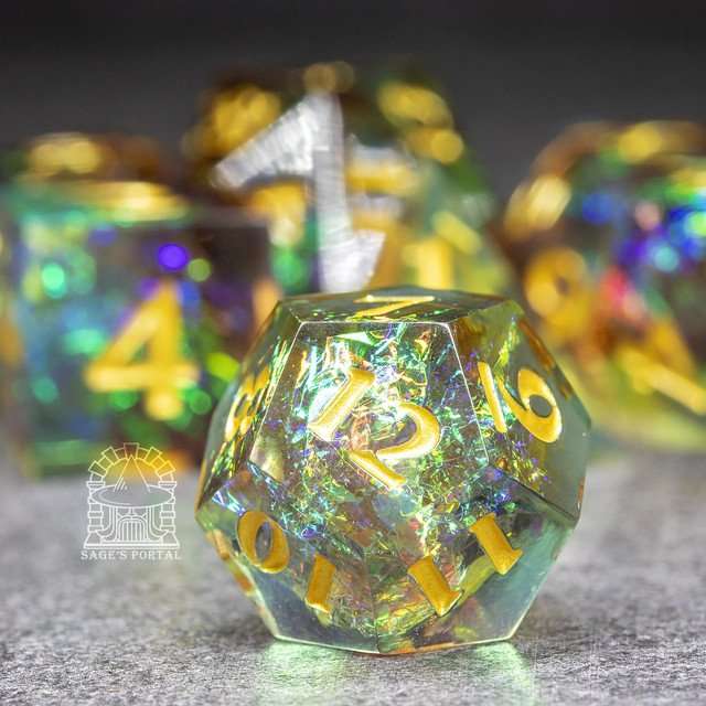 Sage's Crystals - Sylvan Sharp Edge Resin Polyhedral Dice Set image 2