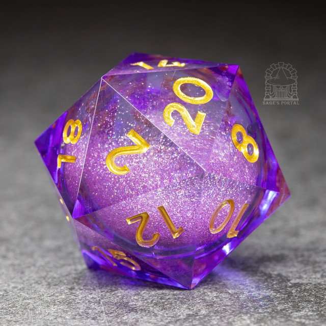 Sage's Spirits - 33mm Arcane Spirits Liquid-Core D20 Sharp Edge Resin Dice image 0