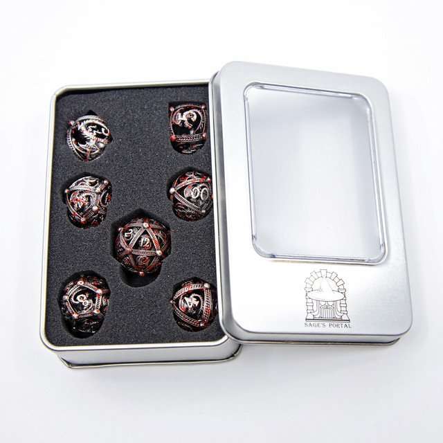Sage’s Dragon Orb Rolling Doom Hollow Metal Dice Set image 14
