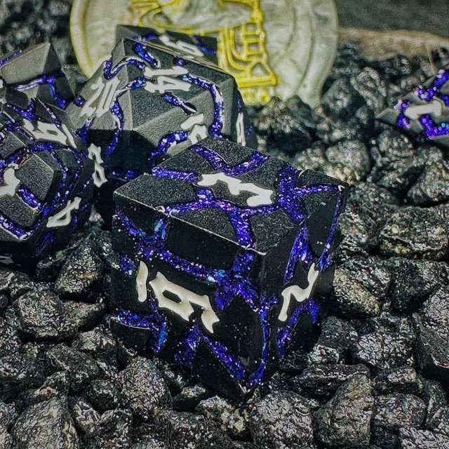 Sage's Warp Stones White Dwarf Star Metal Polyhedral Dice Set image 9
