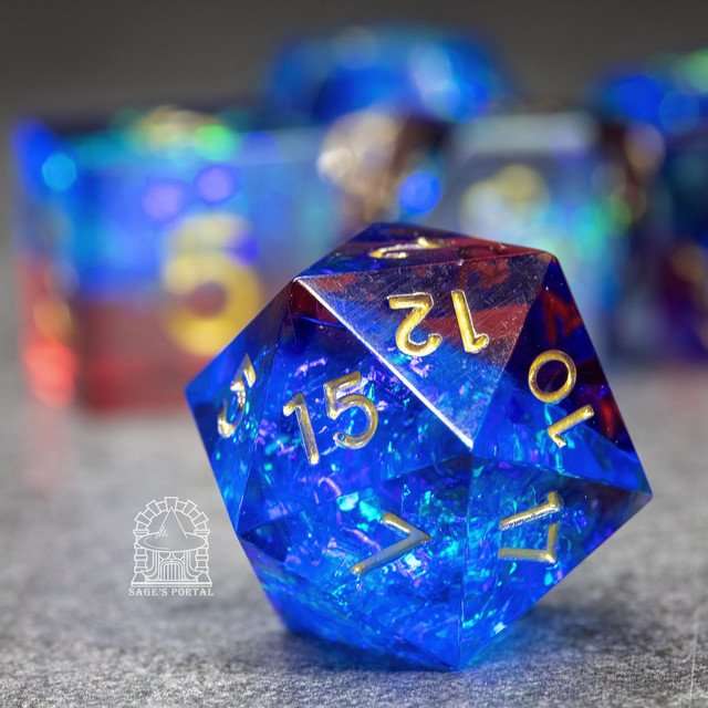 Sage's Crystals - Thermal Sharp Edge Resin Polyhedral Dice Set image 2