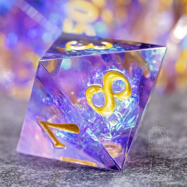 Sage's Exaltations - Lilac Grove Sharp Edge Resin Dice Set image 5