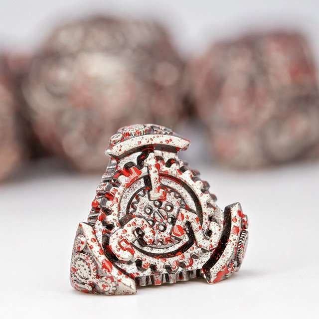 Sage's Artificer's Core Battlefield Essence Metal Polyhedral Dice Set image 8