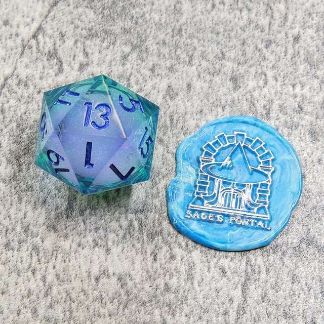 Sage’s Lovers Souls – 33mm Liquid-Core D20 Sharp Edge Resin Dice image 3