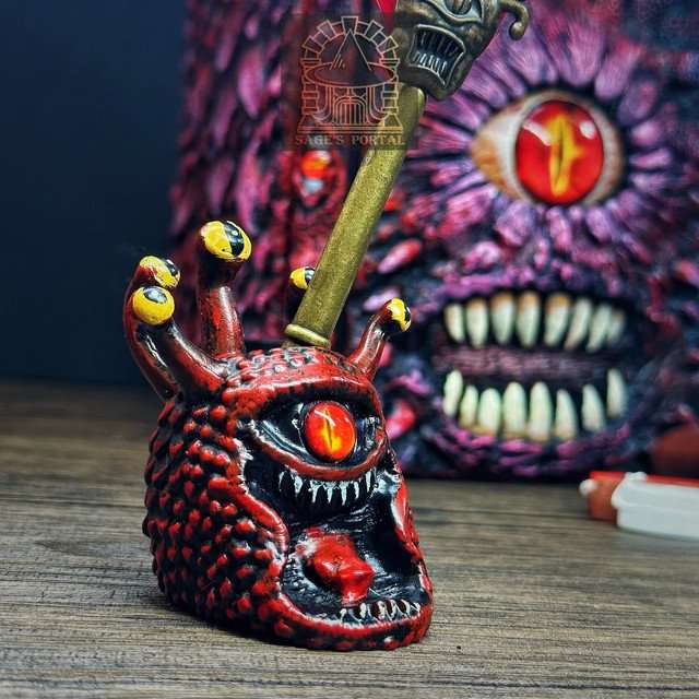 Red Eye Tyrant Notebook Gift Set | Handmade Notebook for TTRPG, Sketchbook, Diary image 3