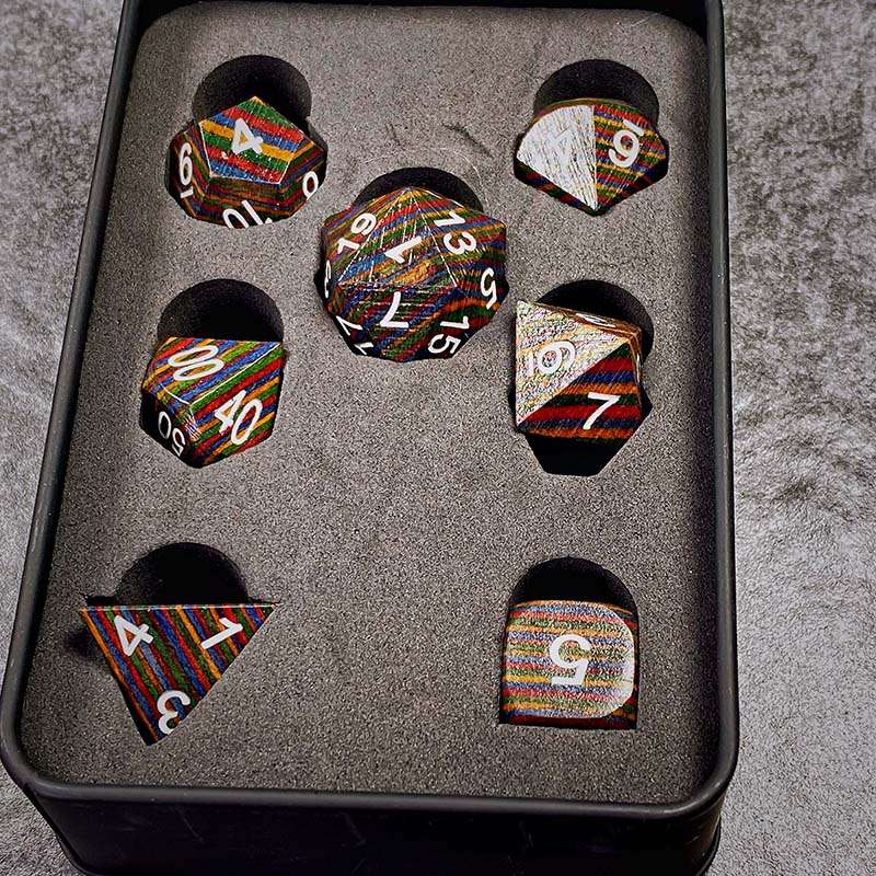 Sage's Trees - Rainbow Technical Wood Polyhedral Dice Set image 12