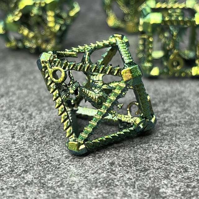 Sage's Draconic Prison Nightshade Cage Hollow Metal Dice Set image 7