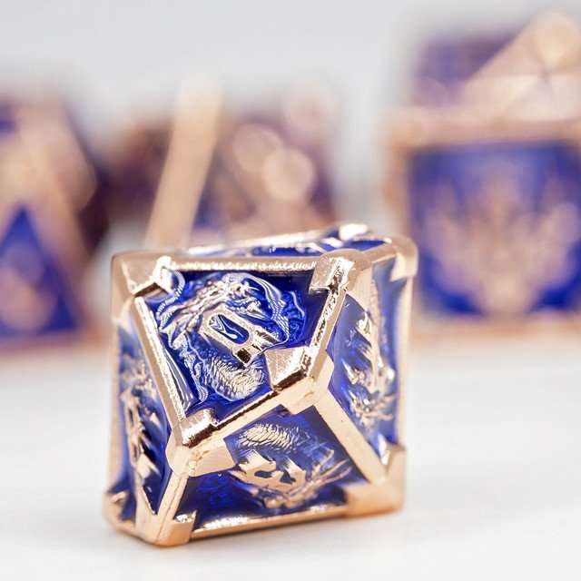 Sage's Grave Fortune Cobalt Death Metal Polyhedral Dice Set image 4