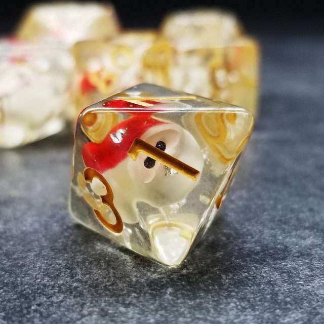 Sage's Jolly Santa Resin Polyhedral Dice Set image 3