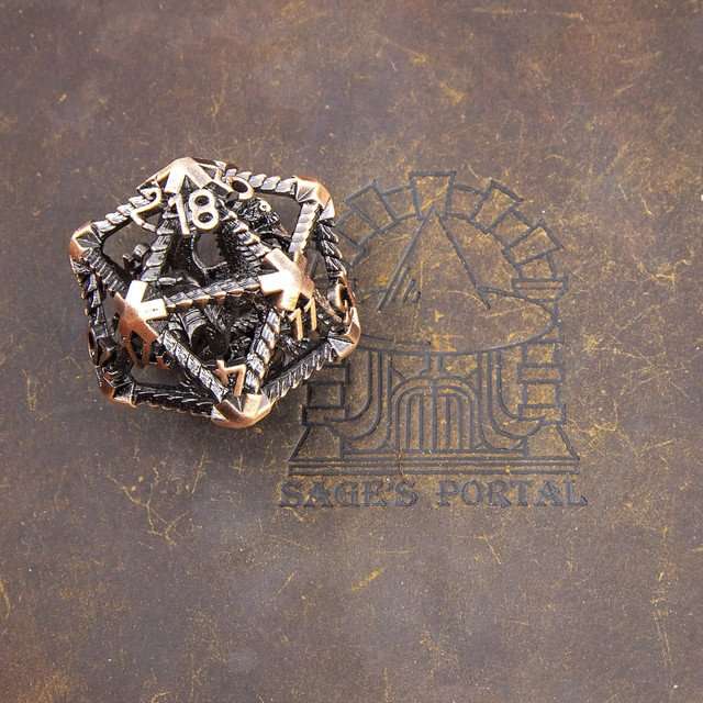 Sage’s 42mm Draconic Prison Copper Cage Hollow Metal D20 image 2