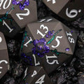 Sage's Petrified Flowers Black/Purple Metal Dice Set image 0