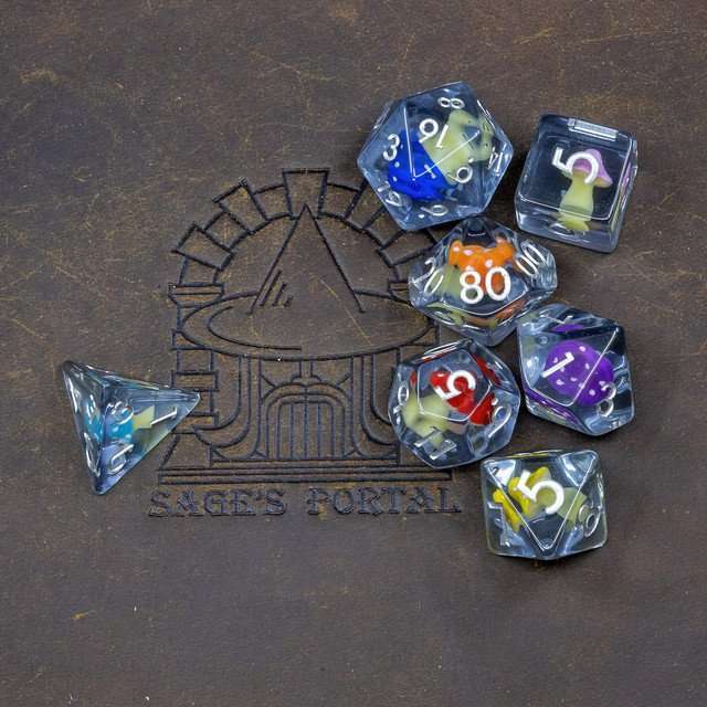 Sage's Familiars - Rainbow Magic Shrooms Resin Dice Set image 13