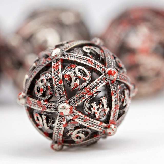 Sage’s Dragon Orb Rolling Doom Hollow Metal Dice Set image 6