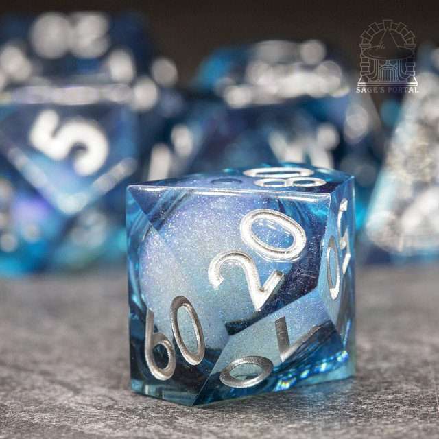 Sage's Midnight Souls Liquid Core Sharp Edge Resin Dice Set image 2