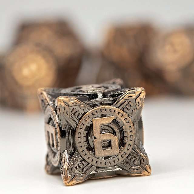 Sage’s Chronurgy Timeless Copper Metal Polyhedral Dice Set image 6
