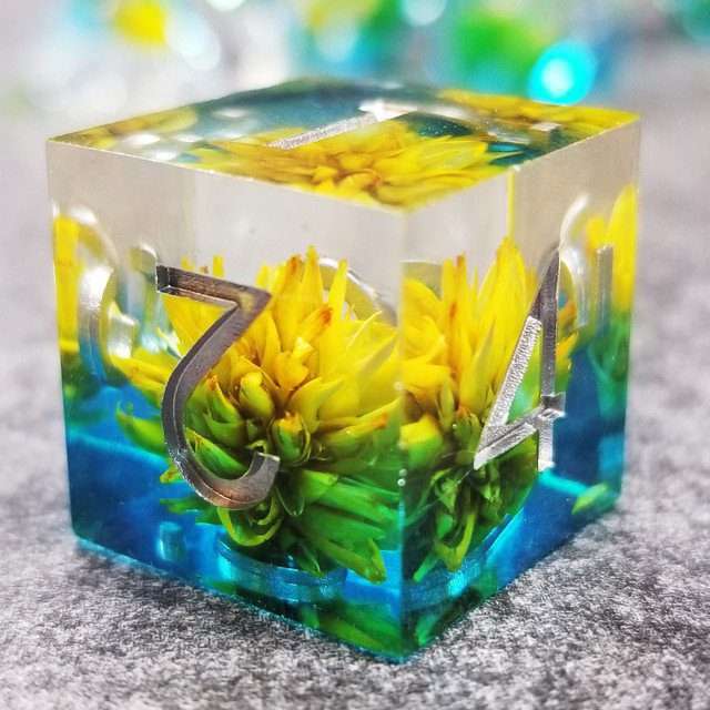Sage’s Water Flowers Sharp Edge Resin Polyhedral Dice Set image 6