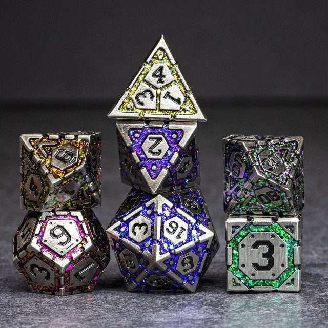 Sage's Infinity Armor Metal Polyhedral Dice Set image 8