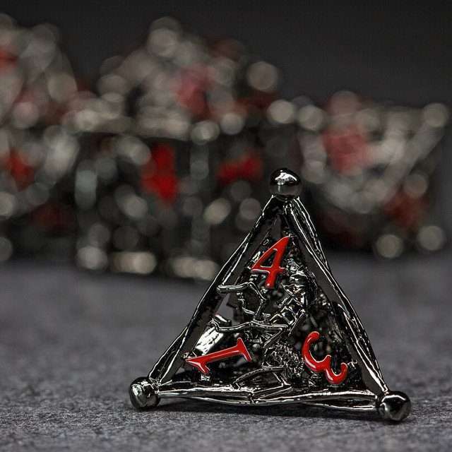 Sage's Ankeg Magical Creature Black/Red Hollow Metal Polyhedral Dice Set image 6