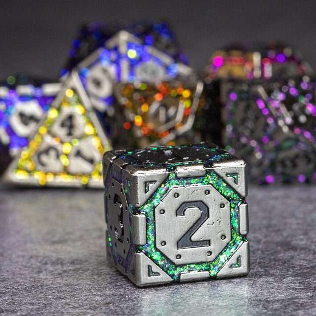 Sage's Infinity Armor Metal Polyhedral Dice Set image 6