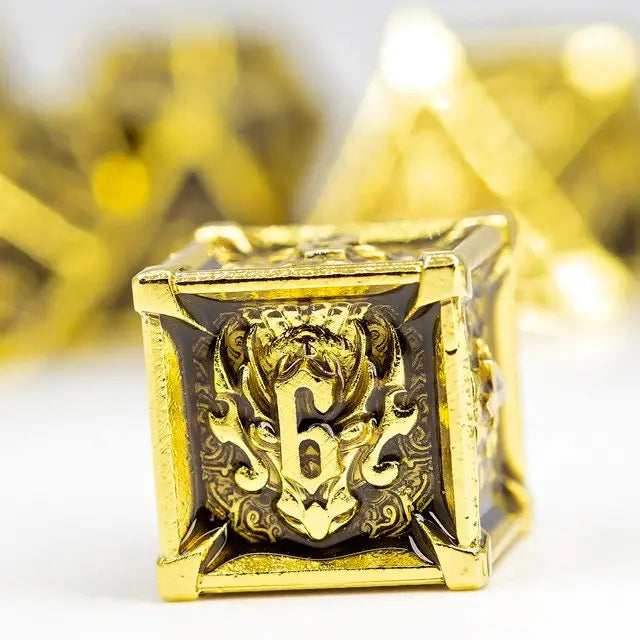 Sage's Grave Fortune Gilded Death Metal Polyhedral Dice Set image 6